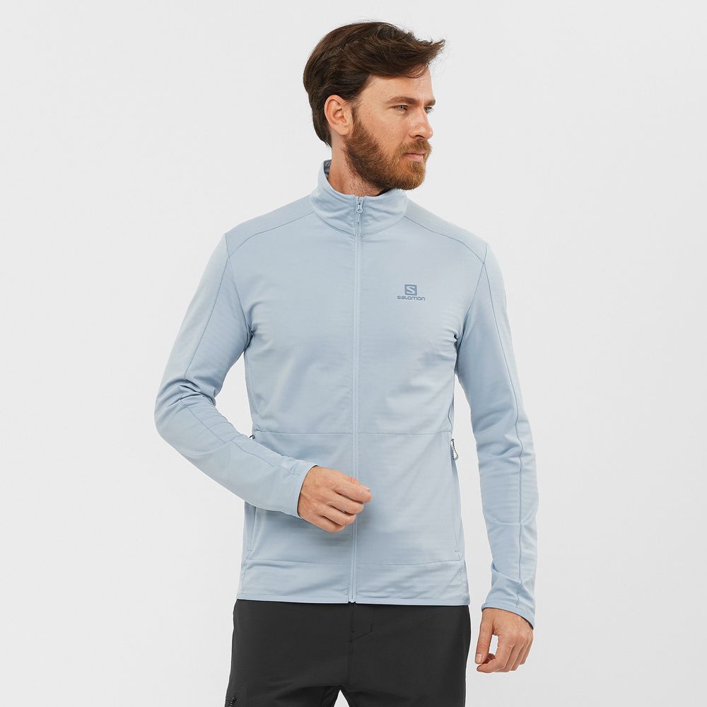 Salomon ESSENTIAL LIGHTWARM - Mens Midlayers - Ashley Blue - NZ (62130-DVKU)